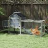 Outdoor Chicken Coop, Wooden Hen House with Nesting Box, Run, Resting Room, Ramp, Pull-Out Tray, Gray