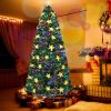 7FT Pre-lit Fiber Optic Christmas Tree with Large Stars, Artificial Xmas Tree Spruce Tree Green Tree with Metal Stand,Full Tree for Holiday Decoration