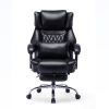 High Back Massage Reclining Office Chair with Footrest, Home Office Executive Computer Desk Chair with Massaging Lumbar Cushion, Adjustable Angle, Bre
