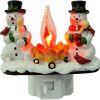 Plug-In Resin 3D Flameless Candle Night Light - Snowman Flameless Campfire Night Light, Perfect For Christmas Decoration And Bedroom Atmosphere