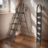 6 Step Folding Ladder 500lbs Capacity Heavy Duty Anti Slip Portable Step Stool for Home Workshop Warehouse Construction Painting Cleaning Shelf Tasks