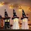 Halloween Decorations Indoor, Set of 3 Ceramic Ghosts with Witch Hats, Cute Spooky Halloween Ghost Figurines for Mantel, Shelf & Tabletop Decor