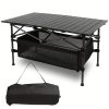 Folding Camping Table, Roll-up Ultra Compact Outdoor Portable Fold Up Lightweight beach Table, with Large Storage and Carry Bag, for Outdoor Cooking,