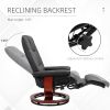 HOMCOM Living Room Relaxation: Black Faux Leather Swivel Recliner with Adjustable Footrest