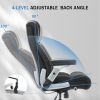 500lbs Big and Tall Office Chair with Adjustable Lumbar Support, Executive Office Chair Heavy Duty with Flip-up Armrest and Wider Seat, Ergonomic Leat
