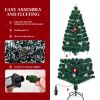 7FT Pre-lit Fiber Optic Christmas Tree with Large Stars, Artificial Xmas Tree Spruce Tree Green Tree with Metal Stand,Full Tree for Holiday Decoration