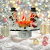 Plug-In Resin 3D Flameless Candle Night Light - Snowman Flameless Campfire Night Light, Perfect For Christmas Decoration And Bedroom Atmosphere