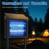 4500V Solar Mosquito Killer Lamp 4000mAh Rechargeable Insect Trap IP56 Waterproof Bug Zapper with 2 Modes & 3 Placement Options Metal Housing for Home
