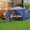 10'x10' Gazebo Waterproof Outdoor Canopy Patio Tent Party Tent for Wedding BBQ Cater, Blue