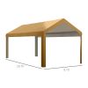 Outsunny 10 x 20ft Carport Roof, UV Resistant Canopy Replacement, Fits 84C-378V00 and 84C-206 Series, Beige