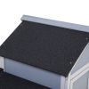 Outdoor Chicken Coop, Wooden Hen House with Nesting Box, Run, Resting Room, Ramp, Pull-Out Tray, Gray