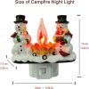 Plug-In Resin 3D Flameless Candle Night Light - Snowman Flameless Campfire Night Light, Perfect For Christmas Decoration And Bedroom Atmosphere