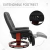 HOMCOM Living Room Relaxation: Black Faux Leather Swivel Recliner with Adjustable Footrest
