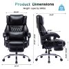 High Back Massage Reclining Office Chair with Footrest, Home Office Executive Computer Desk Chair with Massaging Lumbar Cushion, Adjustable Angle, Bre