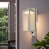 Inowel Motion Sensor Outdoor Wall Light Integrated LED Porch Light with Clear Glass Shade 22529