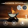 Round Glass Large Tabletop Fireplace 12.5" H Portable Fire Bowl Pot Clean Burning Fireplace for Indoor Outdoor Patio Parties Events(Black)