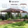 Outsunny 10' x 20' Outdoor Gazebo Pop Up Canopy Party Tent with Carrying Bag, Coffee