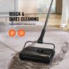 VEVOR Carpet Sweeper, 7.87 in Sweeping Paths, Floor Sweeper Manual Non Electric, 300 ml Dustbin Capacity with Comb for Home Office Rugs Hardwood Surfa