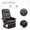 HOMCOM Living Room Relaxation: Black Faux Leather Swivel Recliner with Adjustable Footrest