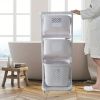 Modern Upgraded 3-Tier Rolling Laundry Basket Large Capacity Divided Movable Laundry Hamper Home Storage Organizer for Laundry Room Bathroom Decor Acc