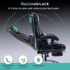 High Back Massage Reclining Office Chair with Footrest, Home Office Executive Computer Desk Chair with Massaging Lumbar Cushion, Adjustable Angle, Bre