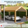 Outsunny 10 x 20ft Carport Roof, UV Resistant Canopy Replacement, Fits 84C-378V00 and 84C-206 Series, Beige