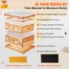 VEVOR Bee Hive 20 Frame Bee Hives Starter Kit, Beeswax Coated Cedar Wood, 1 Deep + 1 Medium Bee Boxes Langstroth Beehive Kit, Transparent Acrylic Wind
