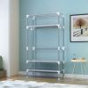 Portable Wardrobe 67×35.4×17.7in (Gray) - Rolling Door, Hanging Rack, Non - Woven Fabric Storage & 3 Drawer Boxes, Tool - free Setup