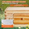 VEVOR Bee Hive 20 Frame Bee Hives Starter Kit, Beeswax Coated Cedar Wood, 1 Deep + 1 Medium Bee Boxes Langstroth Beehive Kit, Transparent Acrylic Wind