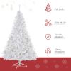 HOMCOM 6ft White Christmas Tree Pre Lit PVC with Metal Stand 250 Warm White LED 1000 Tips for Home Decoration