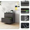 2 Drawer Lateral File Cabinet with Lock, Metal Lateral Filing Cabinet for Home Office, Steel Wide Horizontal Filing Cabinets for Letter/Legal/A4/F4 Ha