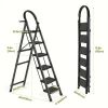 6 Step Folding Ladder 500lbs Capacity Heavy Duty Anti Slip Portable Step Stool for Home Workshop Warehouse Construction Painting Cleaning Shelf Tasks