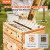 VEVOR Bee Hive 20 Frame Bee Hives Starter Kit, Beeswax Coated Cedar Wood, 1 Deep + 1 Medium Bee Boxes Langstroth Beehive Kit, Transparent Acrylic Wind