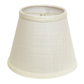 Empire Hardback Lampshade With Bulb Clip, White Fabric Lampshade For Table Lamps, Natural Linen, 5 Top X 8 Bottom X 6.5 Height (Color: White)