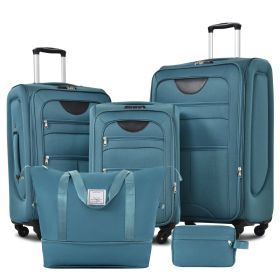 Softside Luggage Expandable 3 Piece Set Suitcase with Duffel Bag Upright Spinner Softshell Lightweight Luggage Travel Set (Color: as Pic)