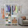 Garment Rack Heavy Duty Metal Shoe Clothing Organizer Shelves Freestanding Multifunctional Clothes Wardrobe