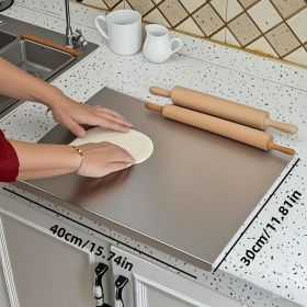 Stainless Steel Cutting Board for Kitchen - Large 304 Chopping Boards with Lid and Non-Slip Pad for Countertop, Suitable for Meat Vegetables Bread and (size: 30cm*40cm)