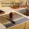 Stainless Steel Cutting Board for Kitchen - Large 304 Chopping Boards with Lid and Non-Slip Pad for Countertop, Suitable for Meat Vegetables Bread and